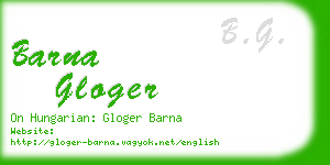 barna gloger business card
